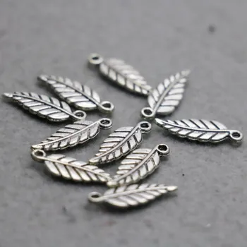 Snaps takılar için 10 ADET Aksesuar düğme Parçaları-plaka DİY Kuyumculuk Tasarım ayrı Gümüş tabak yaprak Gümüş Alaşım-