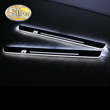 SNCN su Geçirmez Akrilik Hareketli 2009 Volkswagen Scirocco İçin Hoşgeldiniz Pedal Sürtünme Plaka Pedal Kapı Pervazına Yol LED Işık - 2016