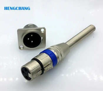 Soket 3pins mikrofon için XLR konnektör ile bahar mavi 3Pin XLR Dişi konnektör konnektör Adaptör Mikrofon korumak