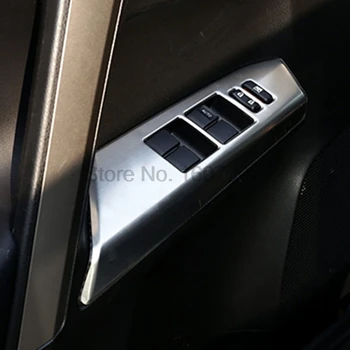 Sol Toyota RAV4 2016 için elle Sürücü 4 adet Krom Araç İç Kapı Kolçak Panel Kapak Pencere Kaldırıcı Düğmeye Trim Anahtarı