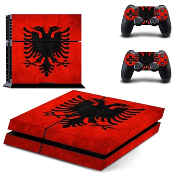 Sony PlayStation 4 Konsolu İçin Arnavutluk Ulusal Bayrak PS4 Deri Etiket Çıkartma ve 2 Denetleyicileri PS4 Skin Sticker Vinil