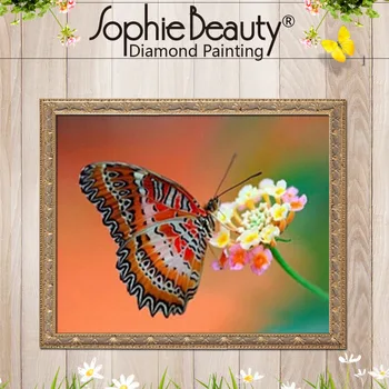 Sophie Güzellik YENİ Tam Kare Elmas Resim Çapraz Dikiş El Sanatları Mozaik Resim Taklidi Nakış Çiçek Kelebek Sanatlar