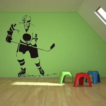 Spor Buz Hokey Oyuncusu Duvar Sticker Ev Dekor Çıkarılabilir Kendinden Yapışkanlı Duvar Sanatı Duvar Resimleri Oturma Odası Yatak Odası Duvar Çıkartmaları