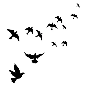 Su geçirmez Uçan Kuşlar Duvar Sticker Duvar Çıkartmaları Ev Dekor Duvar Çıkartmaları Adesivo De Parede Pegatinas De İçlerinden hv3n