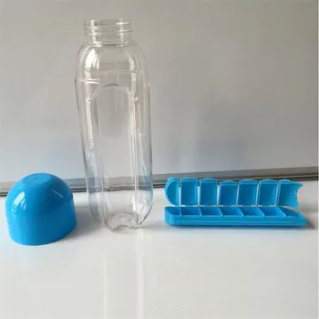 Su Şişesi 600ML Spor benim Sızıntısı kamp Su Şişeleri Geçirmez Günlük Hap Kutusu Organizatör İçki Şişeleri Plastik Birleştirin