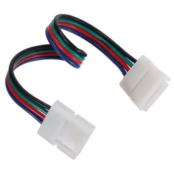 Süratli İçin 10mm RGB 4pin bağlayıcı Tel PCB Konnektör çift jack Kablo Adaptörü Aksesuarları RGB Şerit ışık LED