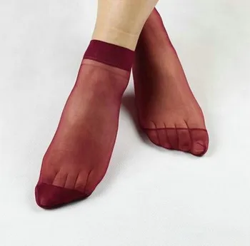 Sıcak Satış 10 Çift 14Colors Moda Kadınlar Kızlar Popüler Casual Kısa Yaz Şeffaf Elastik Kristal İpek Çorap