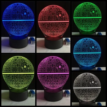 Sıcak Satış Film Star Wars 3D USB Lamba Astro Çizgi film Ölüm Yıldızı Renkli Top Ampul Atmosfer lav Gece Işıkları Hediyeler LED aydınlatma