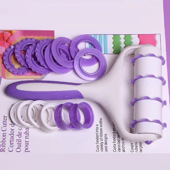 Sıcak Satış Kek Rulo Set Yuvarlandı Fondan Dekoratif Kenarlık Araçları, Kesici Aletler Rastgele Renk Kabartma Dekorasyon Araçları Pasta Börek