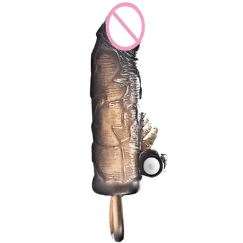 Sıcak Silikon penis erkek kol titreşimli penis Uzatıcı penis kılıfı penis yüzüğü, penis Seks Oyuncakları erkekler için yeniden kullanılabilir prezervatif kol