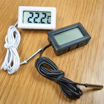 Sıcak Siyah Beyaz Renk Ölçer Dijital LCD Ekran Prob Termometre Buzdolabı Dayanıklı Ev Termometreler