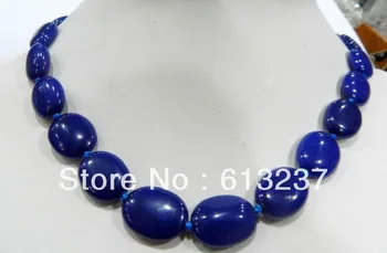Sıcak ücretsiz Nakliye yeni Moda Stil diy 13x18mm Lapis lazuli Düz Oval Kolye 18