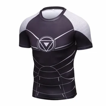 Sıkıştırma Gömlek Kamuflaj MMA Crossfit Spor Gömlek Erkekler Kısa Kollu Tayt Vücut geliştirme T-Shirt Erkek Marka Giyim Üstleri