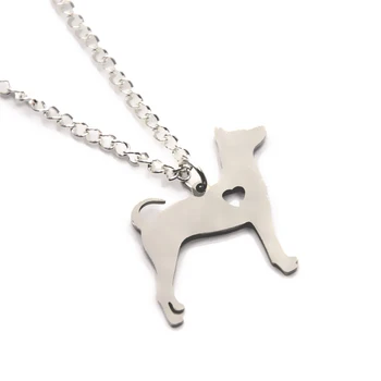 Sıçan Terrier köpek kolye charm kalp sevimli hayvan severim köpek kolye bilezik imi Anahtarlık charm
