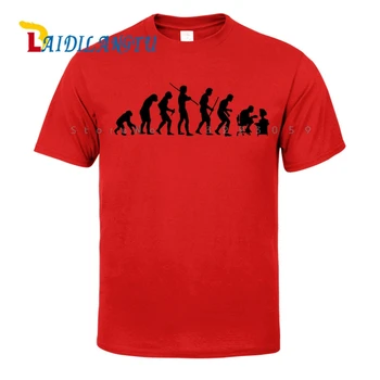 T Bilgisayar Oyun İnek Komik Erkek insanın evrimi-shirt Kısa kollu O-Boyun Moda T shirt