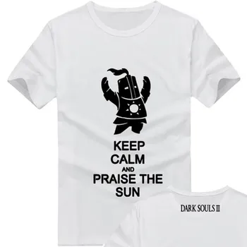 T sıcak Oyun KARANLIK RUHLAR-shirt Cosplay güneş T shirt Moda Pamuk Yaz Sıcak Tees Övgü