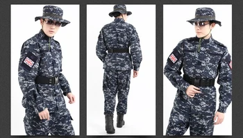 Taktik ABD Ordusu Kamuflaj Mücadele Üniforma ACU Çoklu Deniz Dijital Camo Askeri Giyim Airsoft Ceket + Pantolon Set