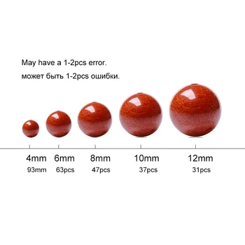 Takı İçin toptan Yeni boyut Doğal Taş Boncuk 4-20 mm orijinal Kırmızı taş Rengi Yuvarlak Parlak Boncuk Yapma