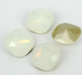 Takı Yapmak İçin AAA Beyaz Opal Renk Kare Şekli Pointback cam Kristal Süslü Taş boncuklar.8mm,10mm,12mm,14mm,18mm,23mm