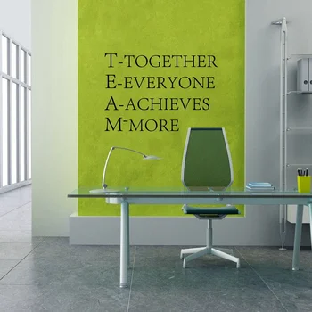 Takım çalışması İlham verici kelimeler Motivasyonel Duvar Ofis dekorasyonu için Etiket tırnak poster