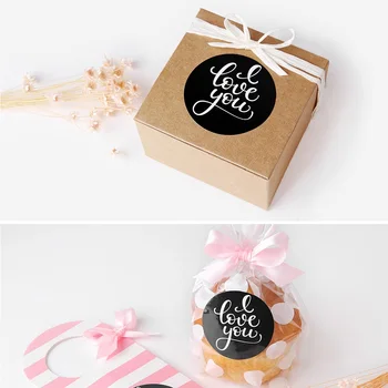 Tasarım yeni 90pcs siyah aşk çikolata Etiketleri Etiket olarak Etiket Çıkartmalar Hediye doğum günü Noel Ev Dekorasyon Etiket DİY hediye