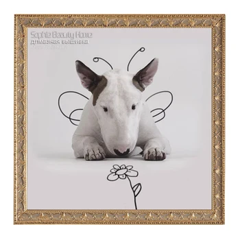 Taslar Yeni Sevimli Beyaz Köpek Cosplay Elmas Elmas Çapraz Dikiş Nakış Boyama Resim Tam Kare Elmas Mozaik