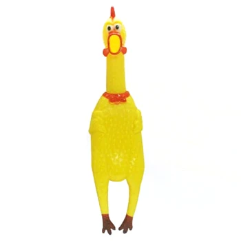 Tavuk Pet Köpek Oyuncak Squeaker Squeak Sıkmak Shrilling güçlü/çok 17/31/41CM Sarı Plastik Hayvan Oyuncak Hediye Çığlık Çiğnemek