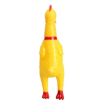 Tavuk Pet Oyuncak Köpek Yavrusu Çığlık Sıcak Satış 17CM Sarı Kauçuk Gıcırdıyor Oyuncak Havalandırma Çiğnemek