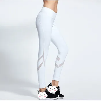 Tayt Kadın Çalışan Beyaz Örgü Legging Yoga Tayt Kadın Giyim Spor Spor Tozluk Sıkıştırma Pantolonu Kadın Spor Giyim