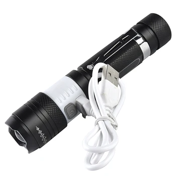 Taşınabilir 4000LM CREE XML T6 COB 6 el Feneri Modu Meşale Şarj edilebilir 18650 Pil Lamba Lanterna USB Şarj Cihazı Kamp LED