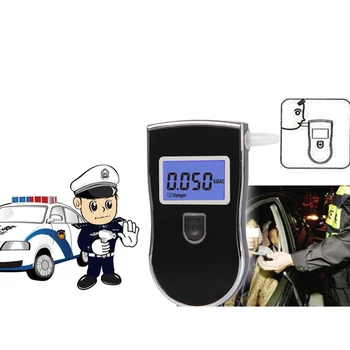 Taşınabilir Alkol Dedektörü Araçlar Analizörü 2017 Polis Alkol Test cihazı Dijital Alkolmetre LCD Ekran Nefes Emniyet Sürücü