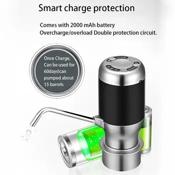 Taşınabilir Açık Akıllı Taşınabilir Elektrikli Vakum Pompası 5 Galon Şişe Su Sebili Emme Musluk Musluklar Uygun Drinkware