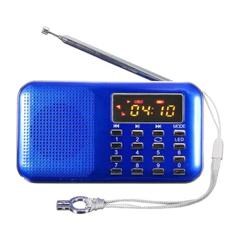 Taşınabilir Mini Radyo FM Portatile Dijital Hoparlör USB Micro SD TF Kart Mp3 Müzik Lettore MAVİ