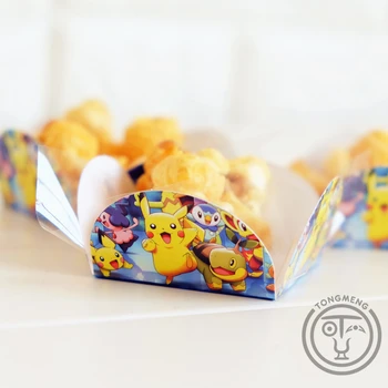 Tedarik kek sarıcı çikolata şeker kutusu orminhas para dekorasyon 100pcs/lot Git Pokemon Pikachu çocuk doğum günü partisi AW-0525 doces