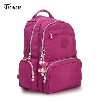 TEGAOTE Toptan Fiyat Naylon su Geçirmez Sırt çantası Hafif Seyahat Çantası Erkek Kadın 15 Renk Çocuk Okul Sırt çantaları Sırt çantası