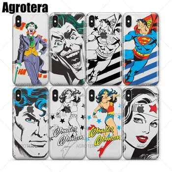Telefonu Durumlarda Agrotera Joker Merak Superman iPhone 5 5s için Kadın Supergirl Batgirl Açık PDA kılıfı 6 6 7 8 Artı X SE