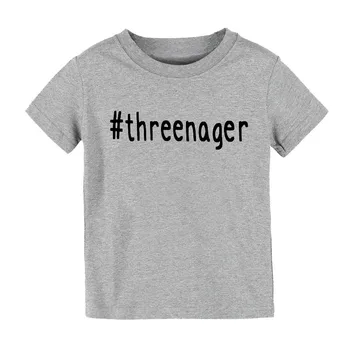 #threenager Mektuplar Çocuk tişört Kız Çocuk tişört Çocuk Bebek Giysileri Komik Top Tees Z-79 Yazdır