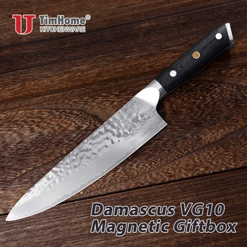 Timhome şef bıçağı Şam çelik vg10 Japon 8inch mutfak profesyonel aşçılar bıçak 67 katmanları