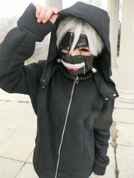Tokyo Ghoul Cosplay Kostüm Ken Kaneki Moda Hoodie Hoody Günlük Anime Ceket Rahat Ceket Sweatshirt