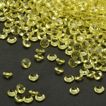Toptan 2000 adet 4.5 mm sarı Elmas Nikah masasına Dağılım Akrilik Kristal Konfeti Dekorasyon Taşlar