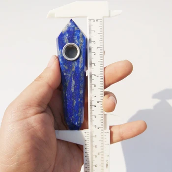 Toptan Doğal Lapis Lazuli Kristal Sigara Boru + filtre kuvars taş şifa damla Nakliye değnek Ücretsiz Kargo Mm'ye