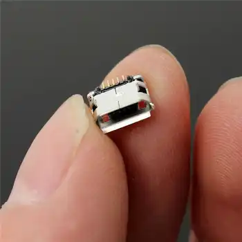 Toptan Yüksek Kalite 20 Adet Mikro USB Tip B Dişi 5 pin SMT Yerleştirme Soket Konnektör priz Adaptörü DİP SMD