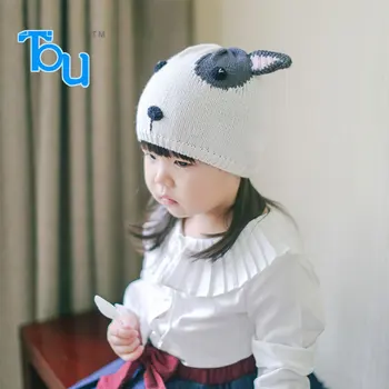 Tou Yeni Stil Bebek kış /sonbahar Şapka Hayvan modeli cap Çocuk Şapka Şapka Şapka Beyaz ve Siyah 0 Chlidren 4T Tığ-