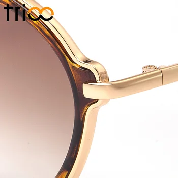 TRİOO Lüks Vintage Küçük Yuvarlak Kadın Retro Marka Tasarımcı Güneş Kadınlar İçin 2017 Moda UV400 Tonları Gözlük güneş Gözlüğü