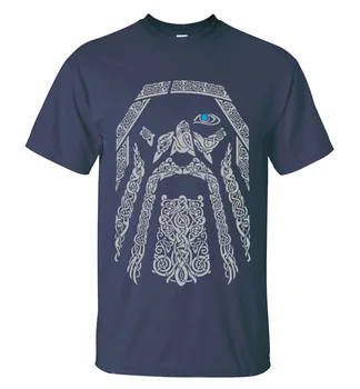 TV programı Odin Moda Erkek Gömlek 2018 Yaz Serin Kısa Kollu T-Shirt Pamuk Rahat Erkek Üstleri Marka Giyim Tee Vikings