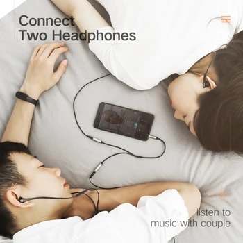 Ugreen jack 3.5 mm kulaklık splitter Mp3 iPhone 6 6 cep telefonu Kulaklık için 1 2 erkek kadın Y uzatma ses kablosu