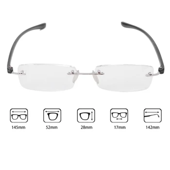 Unisex Metal Çerçevesiz Okuma 1.0 Clear Lens Rle Gözlük +3.5 +Gözlük