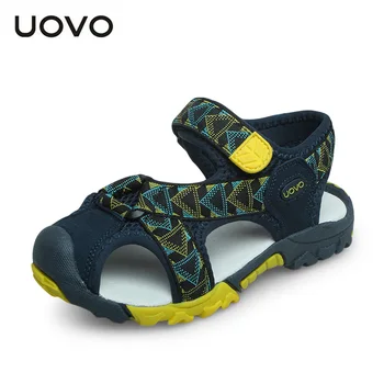 UOVO 2017 Yaz En iyi Çocuk Ayakkabı Erkek 25-35 Erkek Çocuk Boyutu İçin Rahat Nefes Kanca & Döngü Açık Moda Sandalet