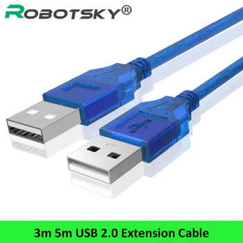 USB Erkek için Yüksek Hızlı USB 2.0 Kablosu Erkek.0 5m Uzatma Kablosu Radyatör İçin Sabit Disk Araba MP3 Kamerası bağlantı Extender Cabo 3m