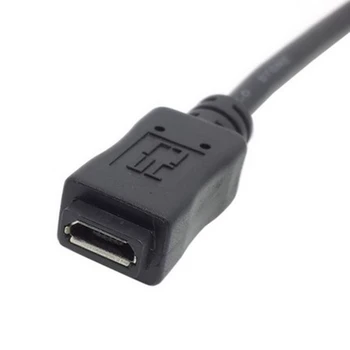 USB Mikro USB B Tipi Kadın 2.0 5pin Erkek Konnektör Uzatma Kablosu 10cm